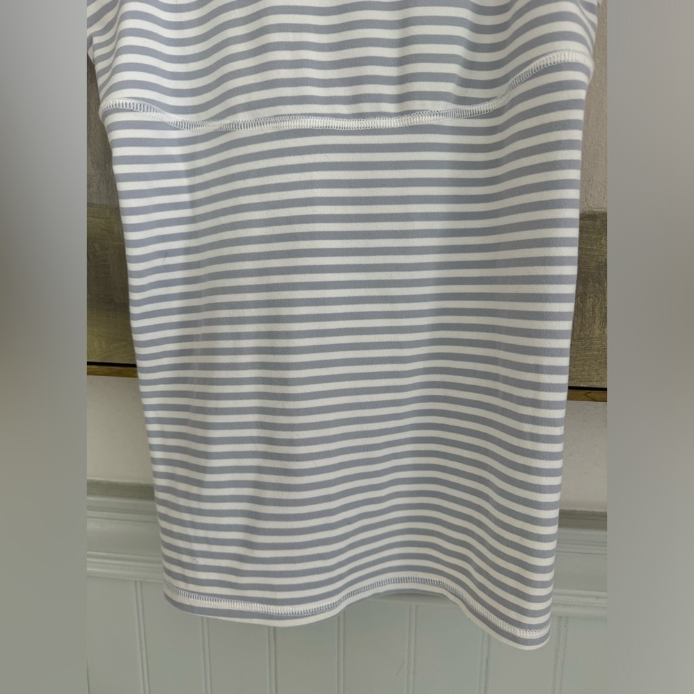 LULULEMON Crossback Tank Classic Stripe White Silver Fox / White size 8 - Picture 6 of 10